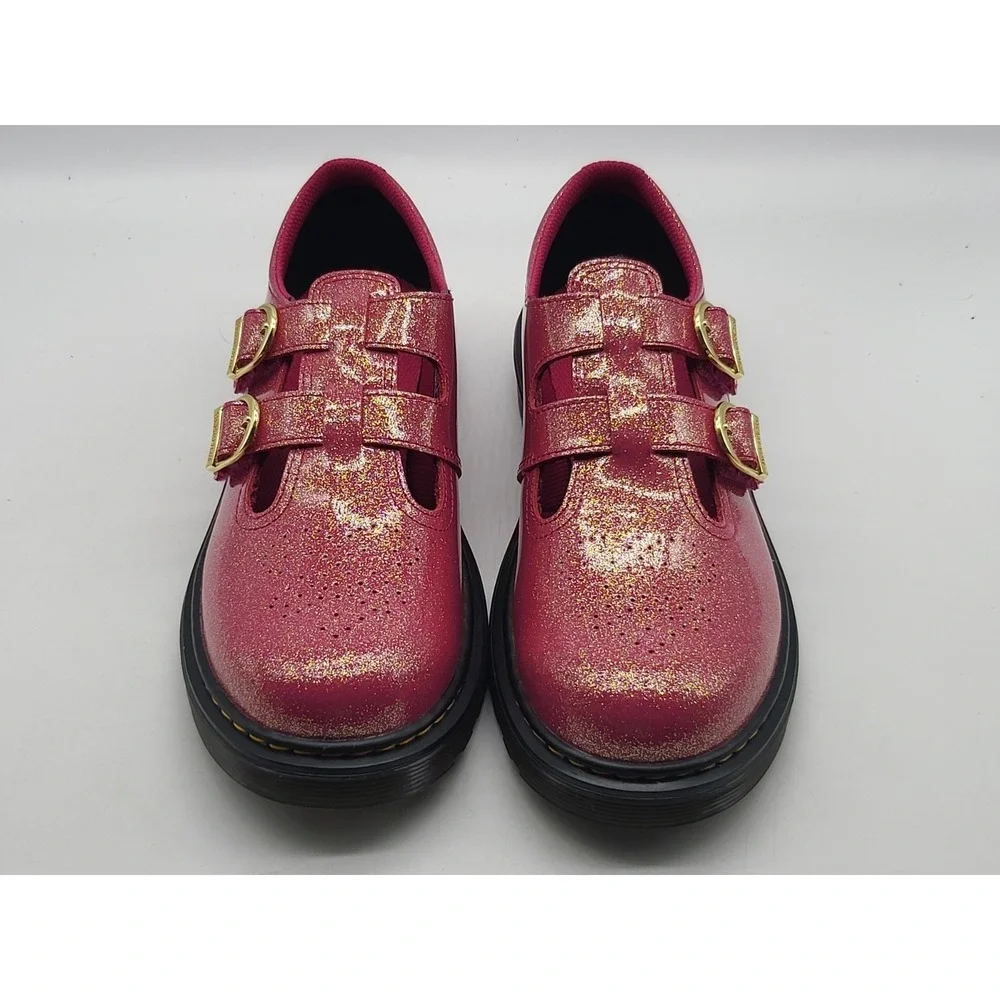 Dr Martens 8065 Y Nebula Glitter Mary Jane Fuchsia Pink Girls 7 Boys 6